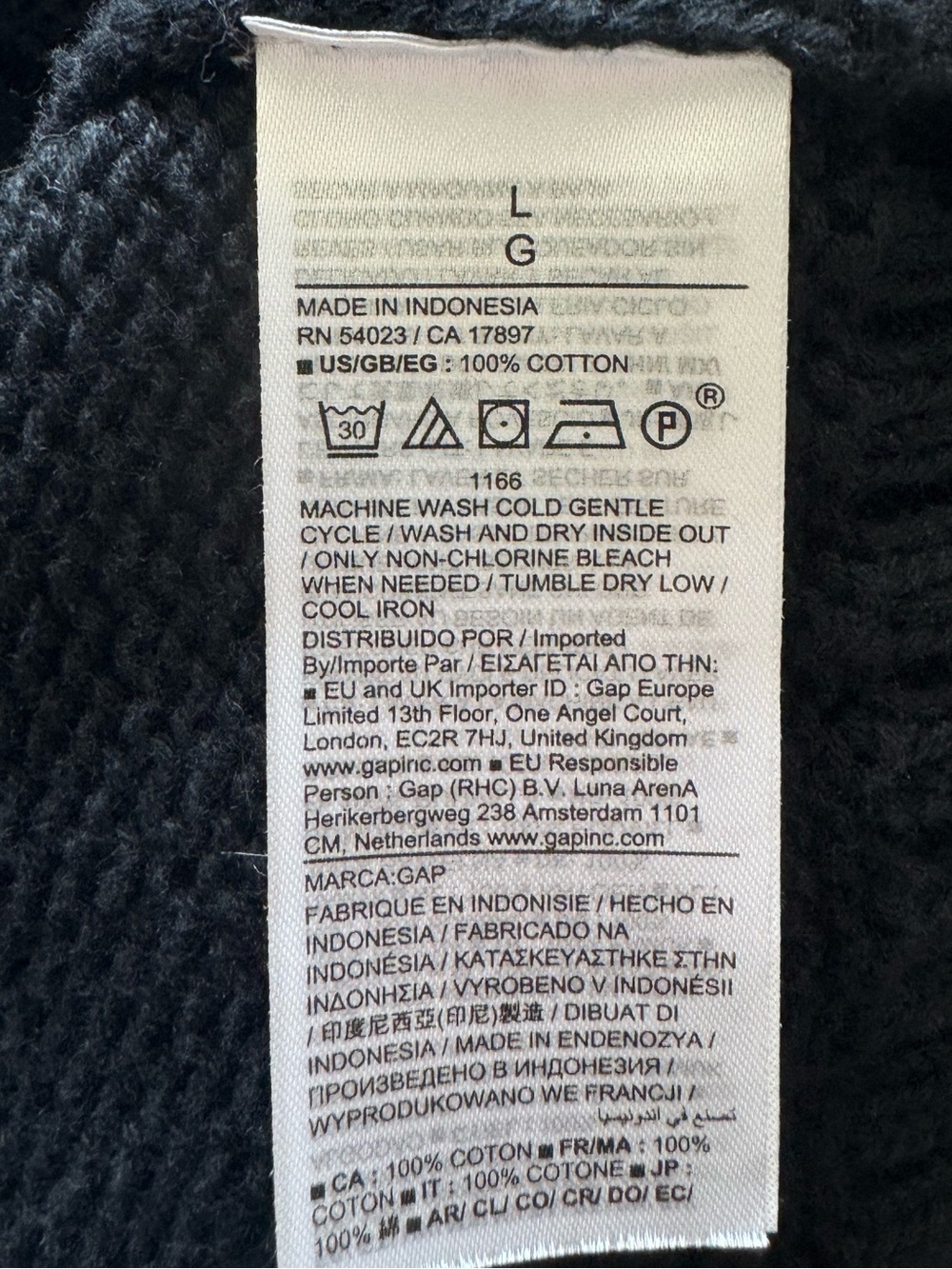 GAP 100% Cotton Black Crewneck Knit Sweater - Picture 4 of 4
